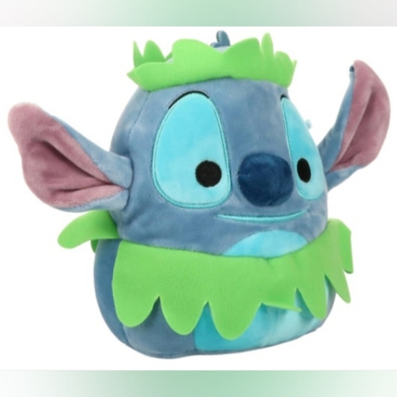 Squishmallows Stitch Hula Skirt Disney 2023 Stuffed Plush Toy Kellytoy 8" Hawaii - Picture 3 of 3